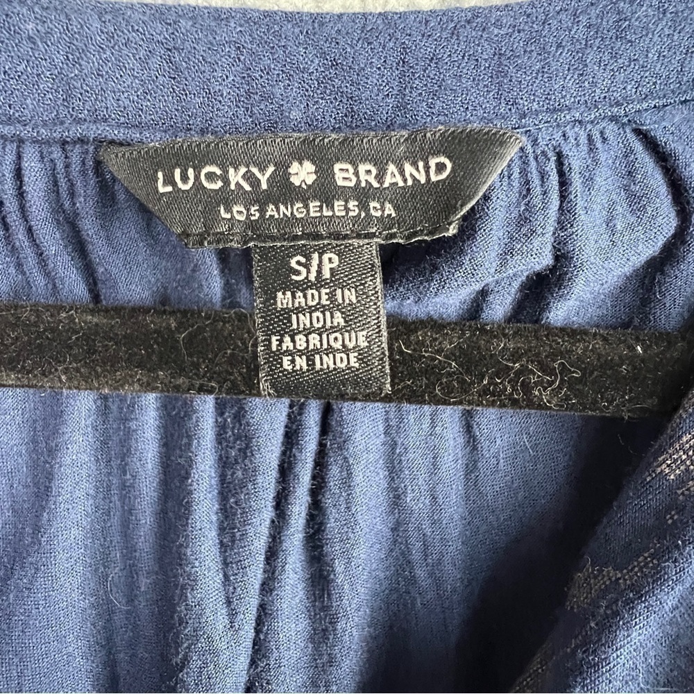 Lucky Brand Women's Blouse Boho Embroidered Bell sleeve High Low Hem Size Small - Picture 8 of 11